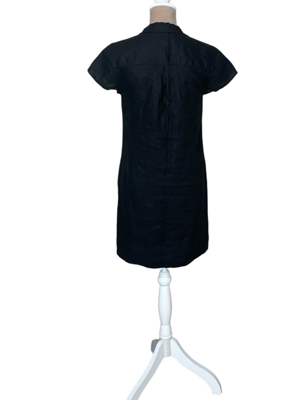Tommy Bahama “Two Palms” Black Short Sleeve Linen Collared Dress - Picture 6 of 11